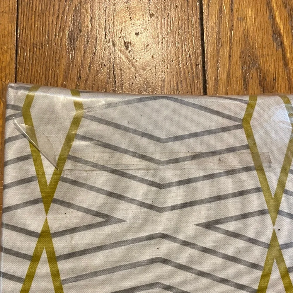 West Elm Cotton Canvas Curtain with Geometric Pattern